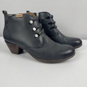 Womens Pikolinos Leather Ankle Boots Low Heel Zip Comfort Euro 38